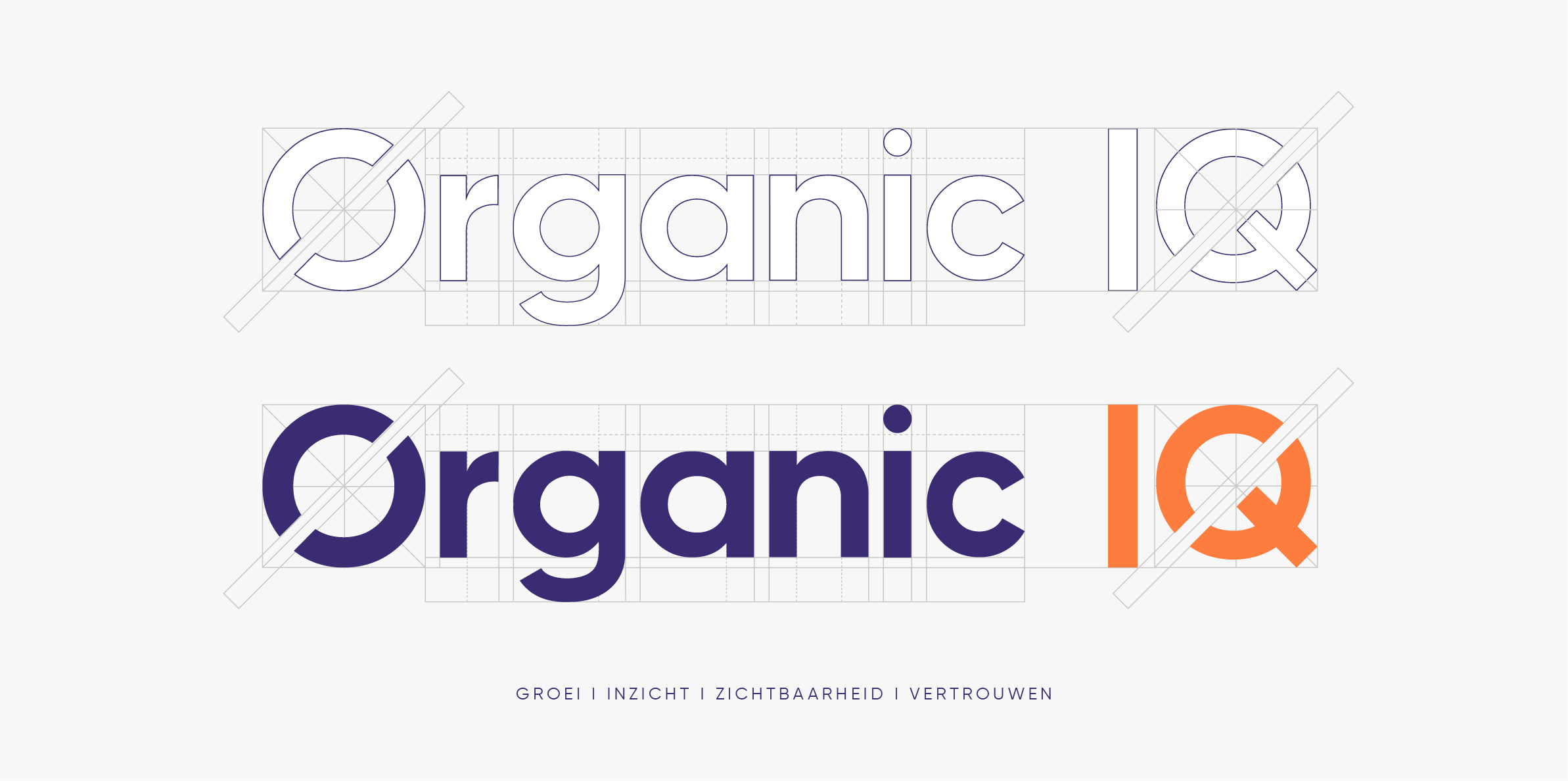 Merkidentiteit voor het DIY-SEO concept Organic IQ